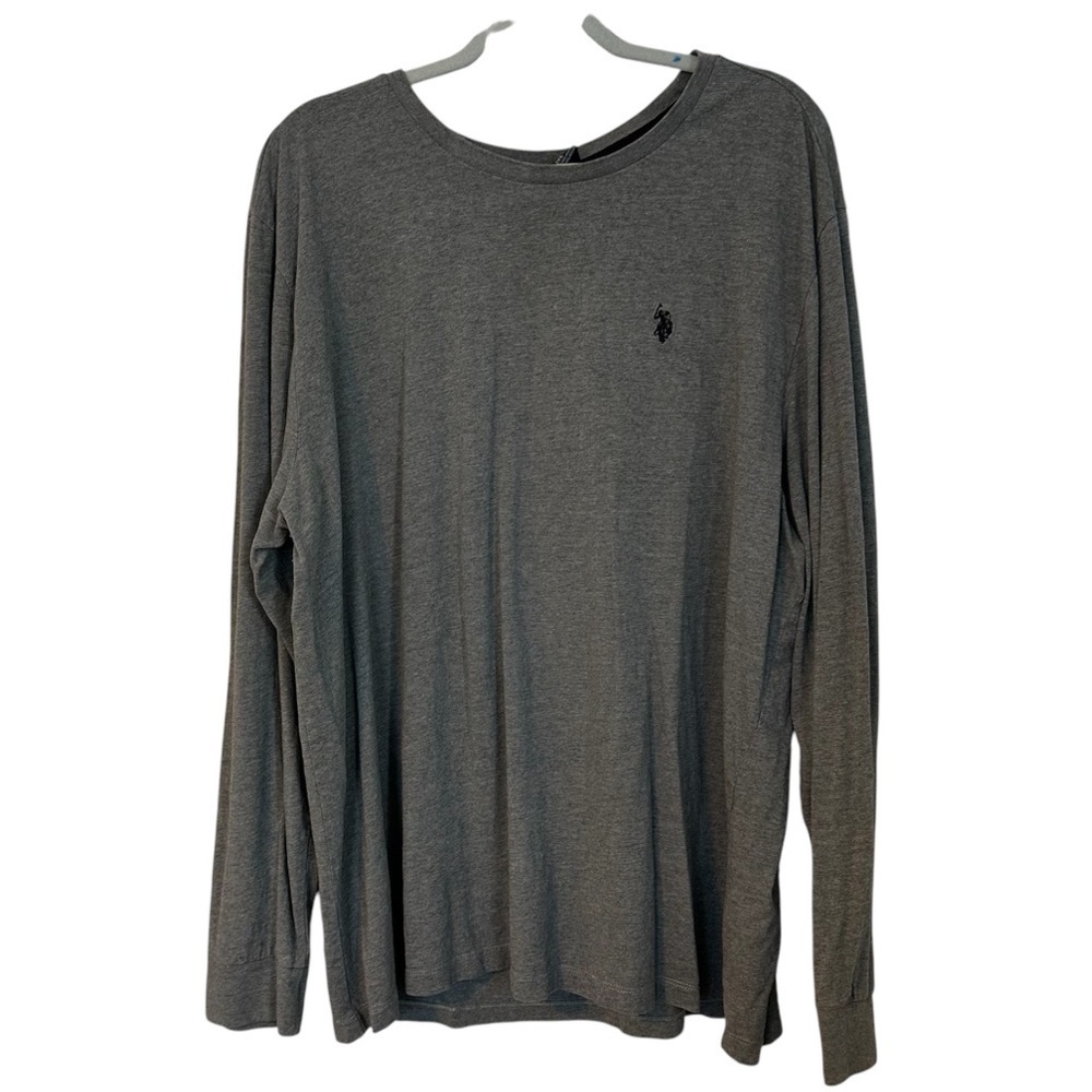 Polo Association T-shirt Gray Long Sleeve Cotton Viscose Minimalist Size 2XL